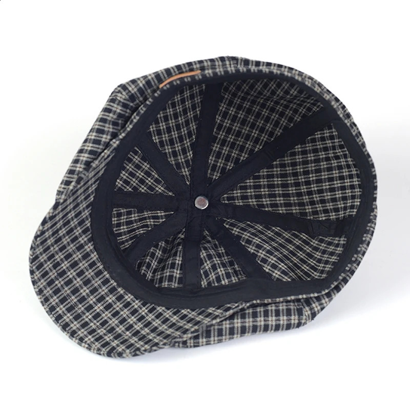 Spring Summer Plaid sboy Cap Breathable y Octagonal Hat Vintage Soft Casual Berets Cap Visor Gatsby Flat Ivy Hat 250403