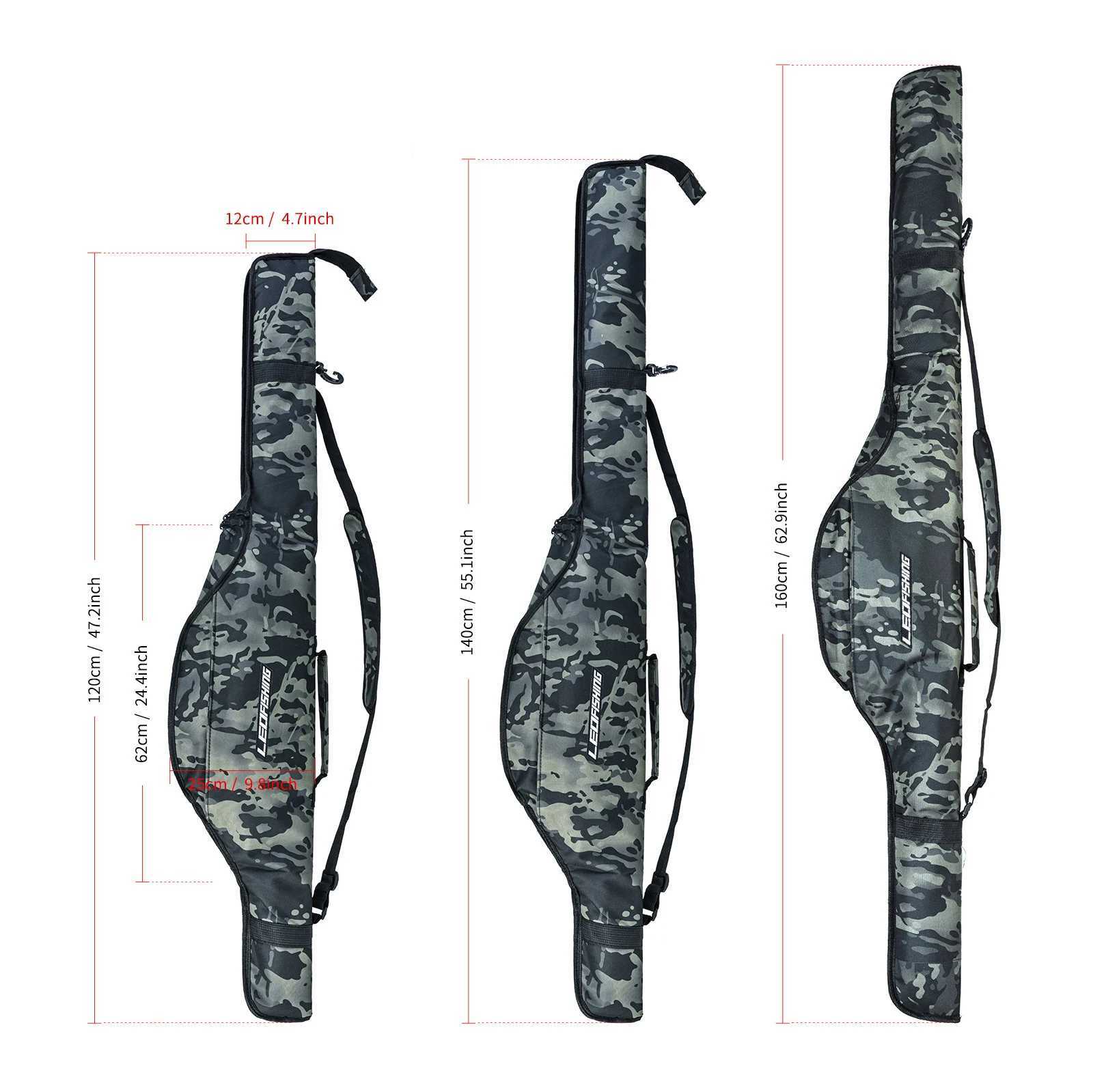 120/140/160CM Portable Fishing Bag Fly Fishing Rod Bags Waterproof 1-shoulder Packs Folding Fishing Rod Storage Bag Fishing Tool Z250411