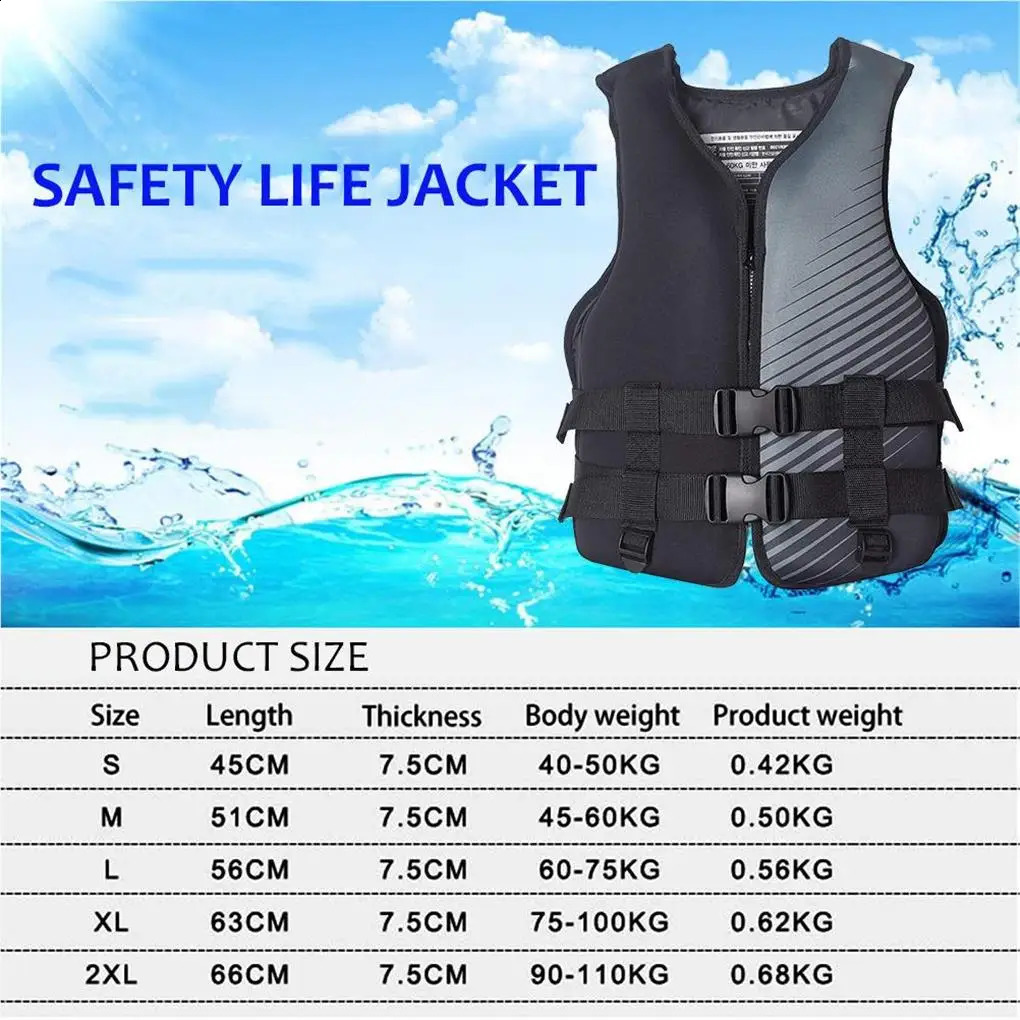 Lifejacket Neoprene Life Jacket Water Sport Buoyancy Jacket Life Vest Swimming Boating Skiing Driving Vest Drifting 250411