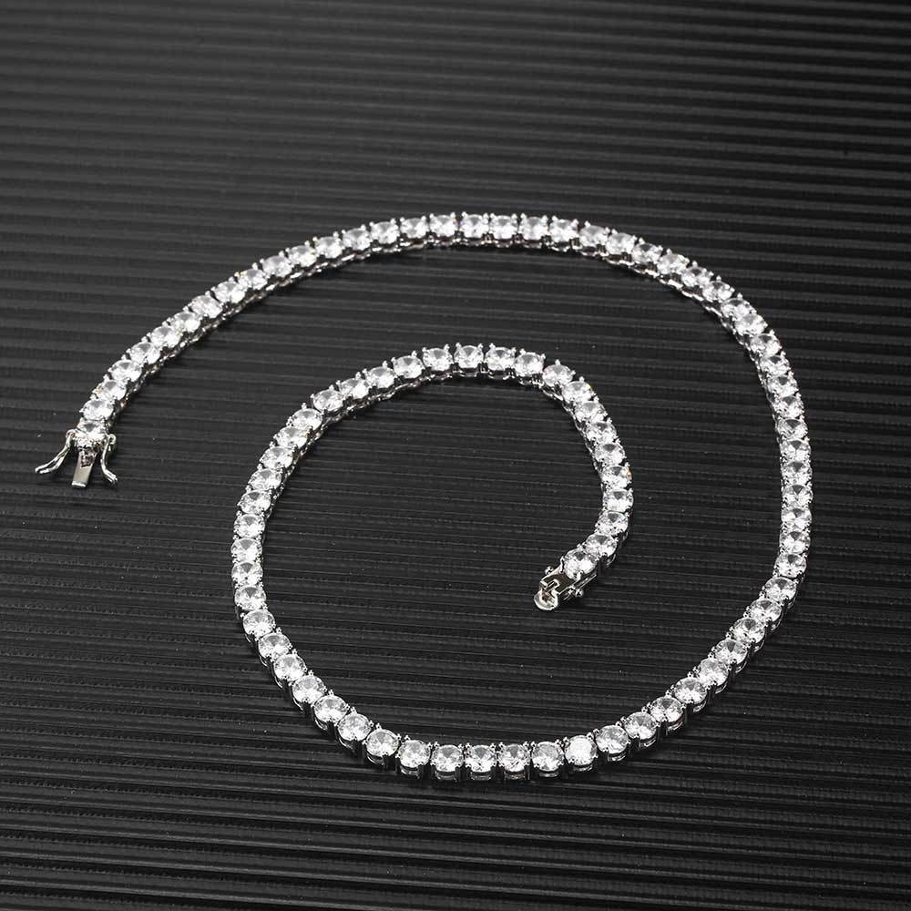 Personalize Your Look with 3mm Siert Moissanite Chains in Shiny Silver-Gold Finish for Women