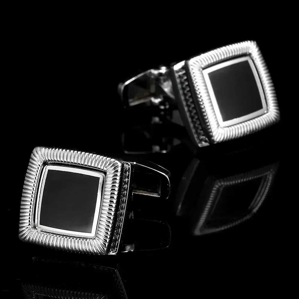 Fashionable enamel square crystal copper cufflinks mens French shirt buttons wedding party jewelry accessories gentlemens giftsT250412