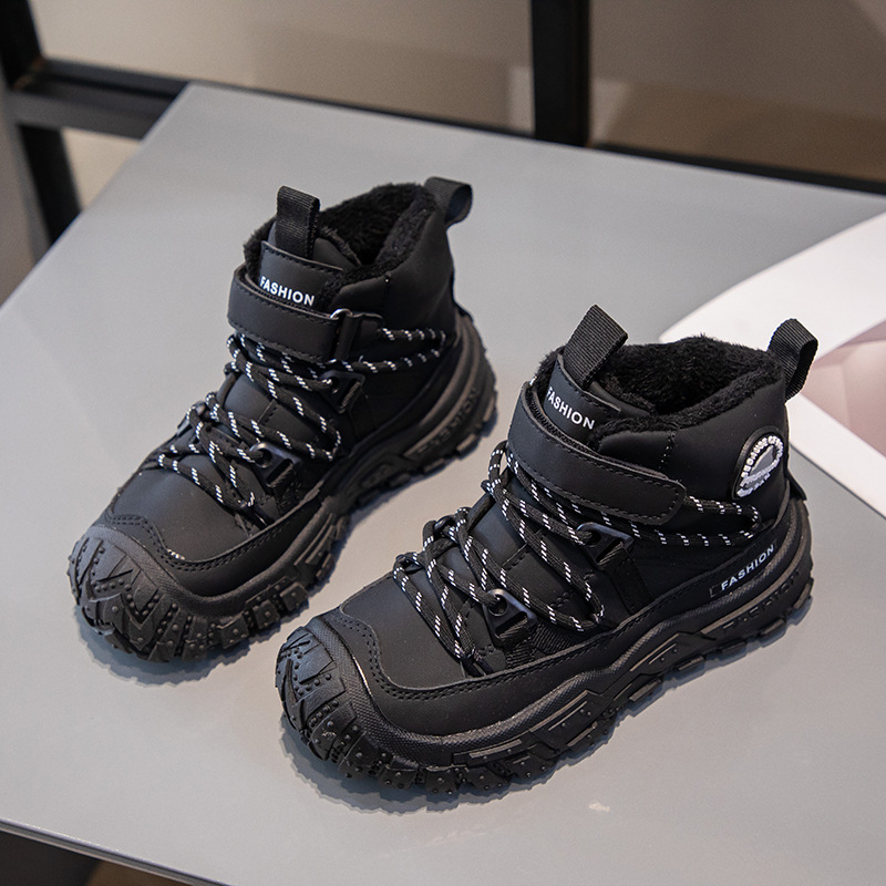 Children's Sneakers Kids Autumn Winter Boys Sport Shoes Plush Cashmere Warm Lined Boots Kidszworld Studnet Shoes Teen Snow Boots Big Sizes 26 - 3