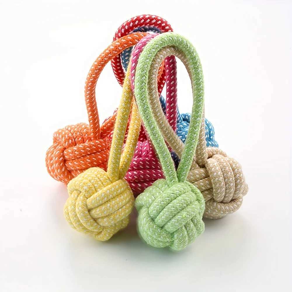 High Quality 1 colorful interactive cotton rope puppy mop toy ball dog accessory toothbrush chew durable supply T2504012