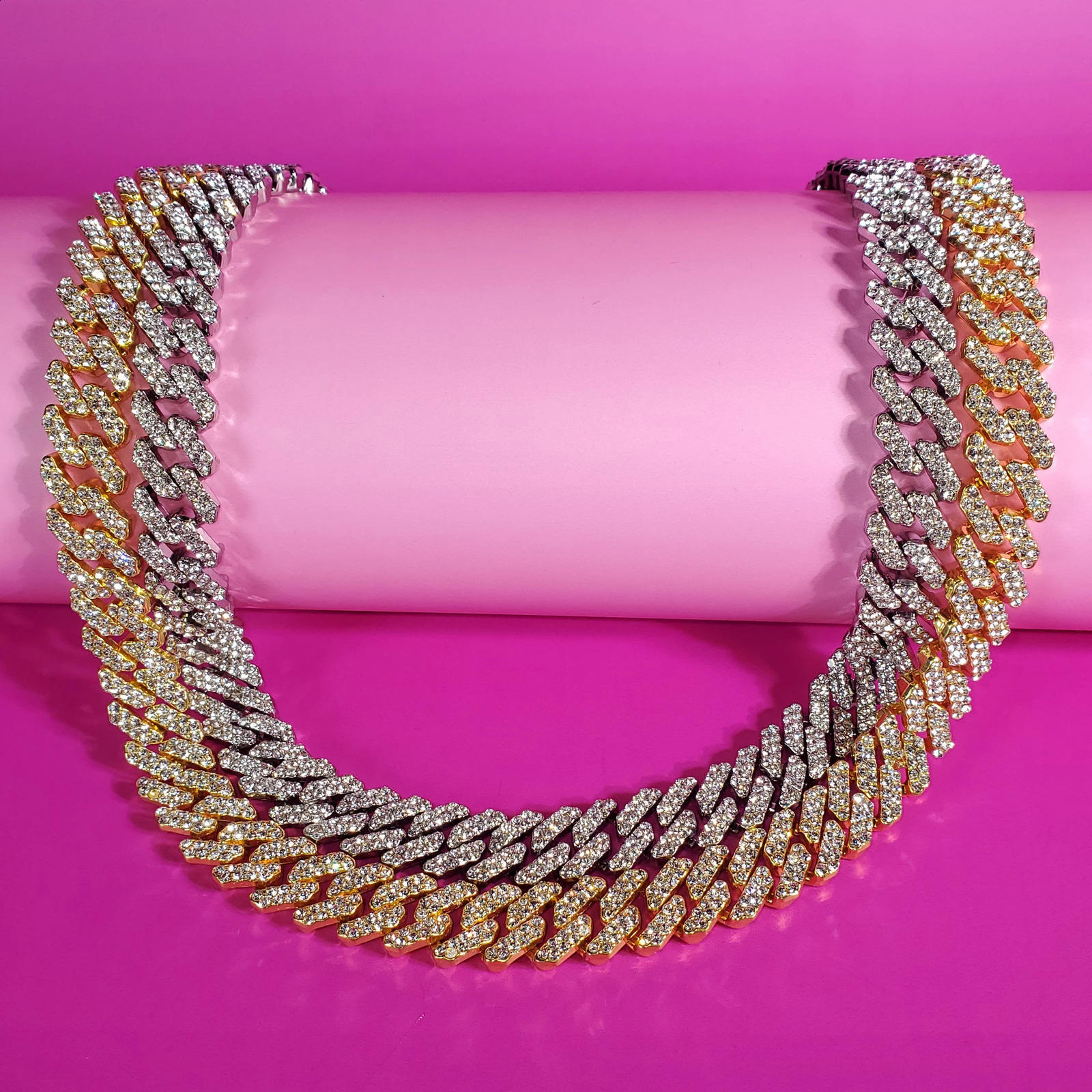 Bling Cuban Link necklace trend accessories rhinestone necklace womens banquet jewelry gifts 250409