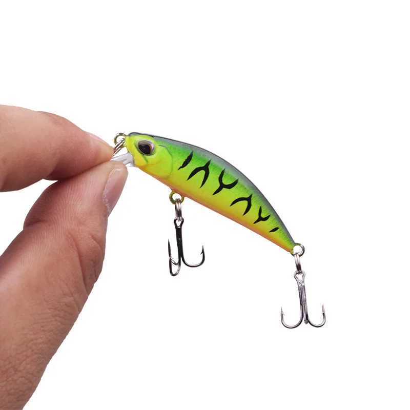 12Pcs Mixed Colors Fishing Lure Set 52mm/55mm Mini Minnow Wobblers Hard Plastic Aritificial Baits Sinking Slowly Pesca Tackle Z250411