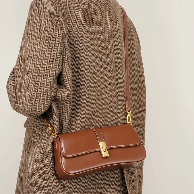 Hifashion Cowhide Genuine Leather Underarm Shoulder Bags For Women 2025 Designer Crossbody Purses Smooth Ladies Handbags