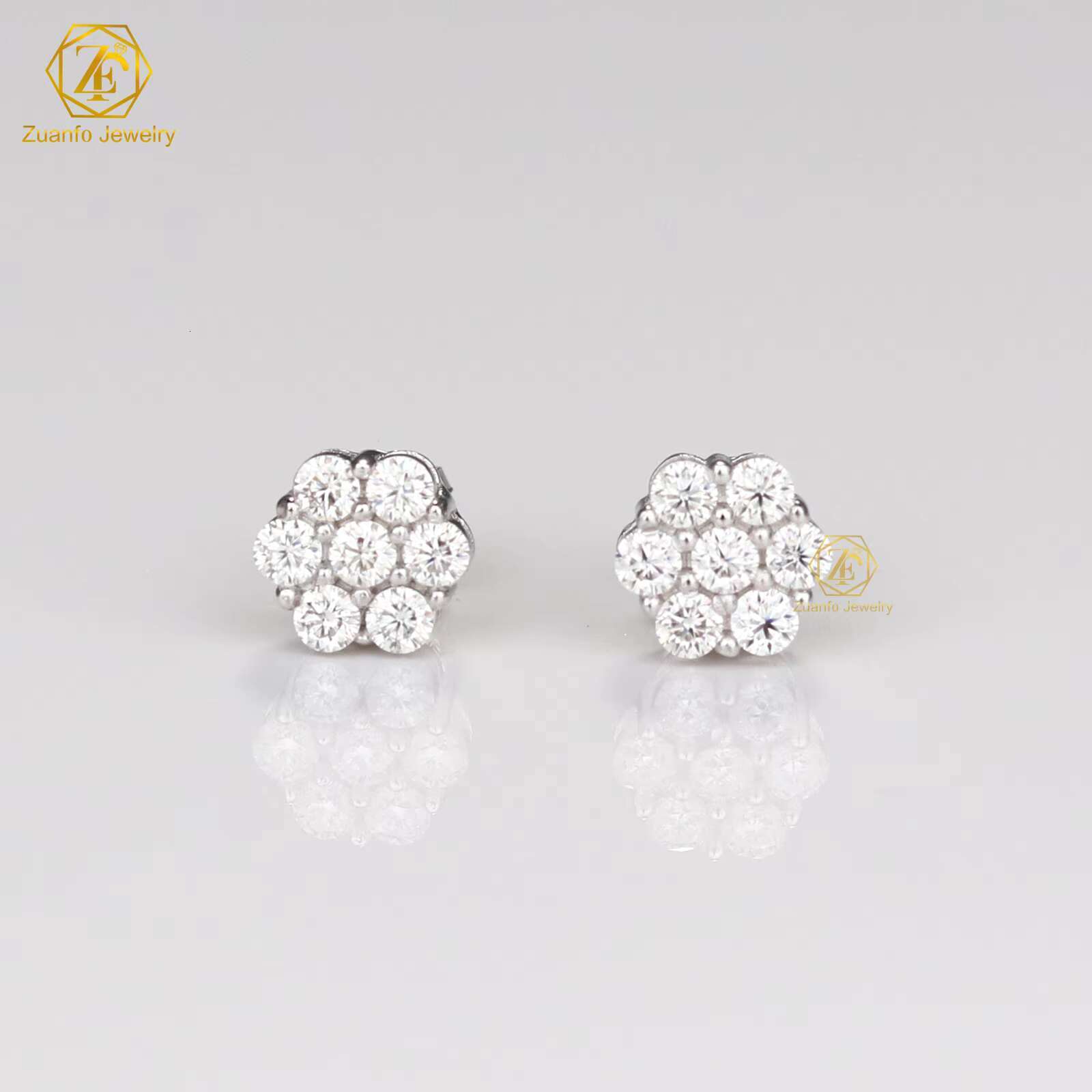 Pass Diamond Teste Hip Hop Earring Stud Jewelry 925 Sterling Silver 8mm Llower Earrings VVS Moissanite Stud Earrings