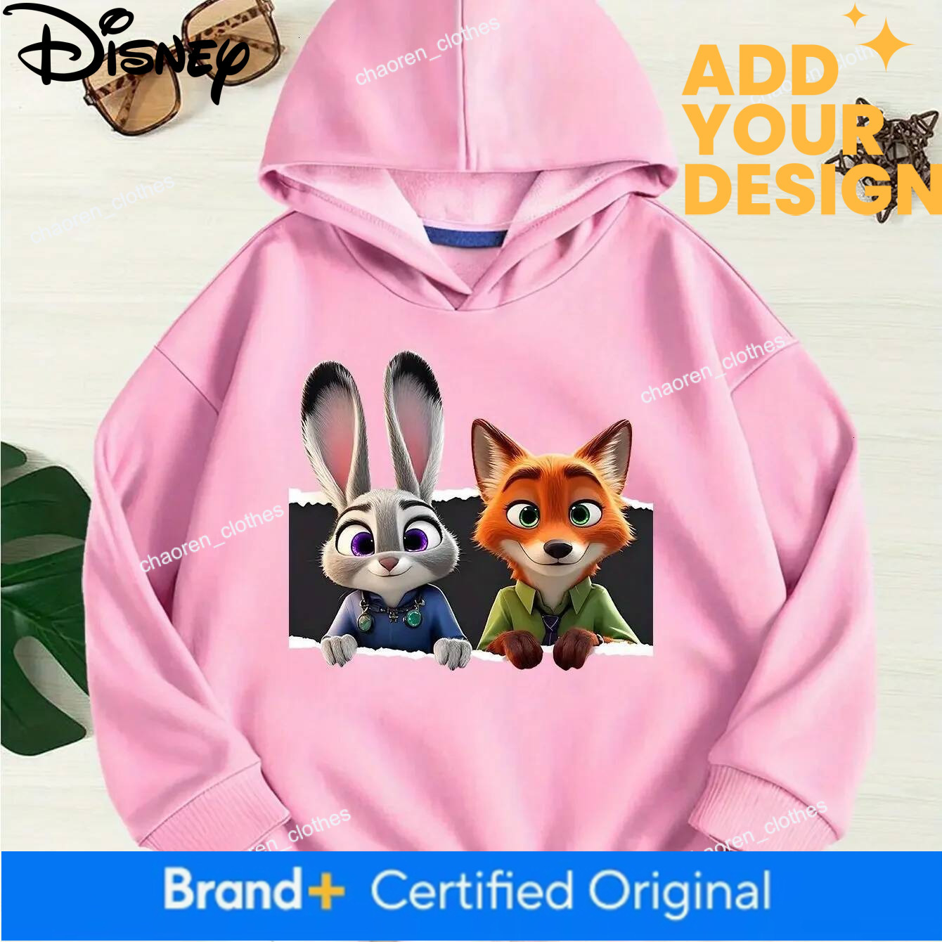 Disney Zootopia Style Children's Casual Hoodie with Cute Rabbit Fox Cartoon Design Suitable for Spring, Autumn and Winter