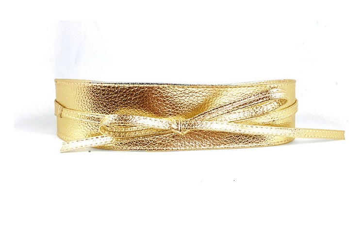 New PU imitation leather for women, versatile wide waist seal, bow tie strap, clothing accessories belt