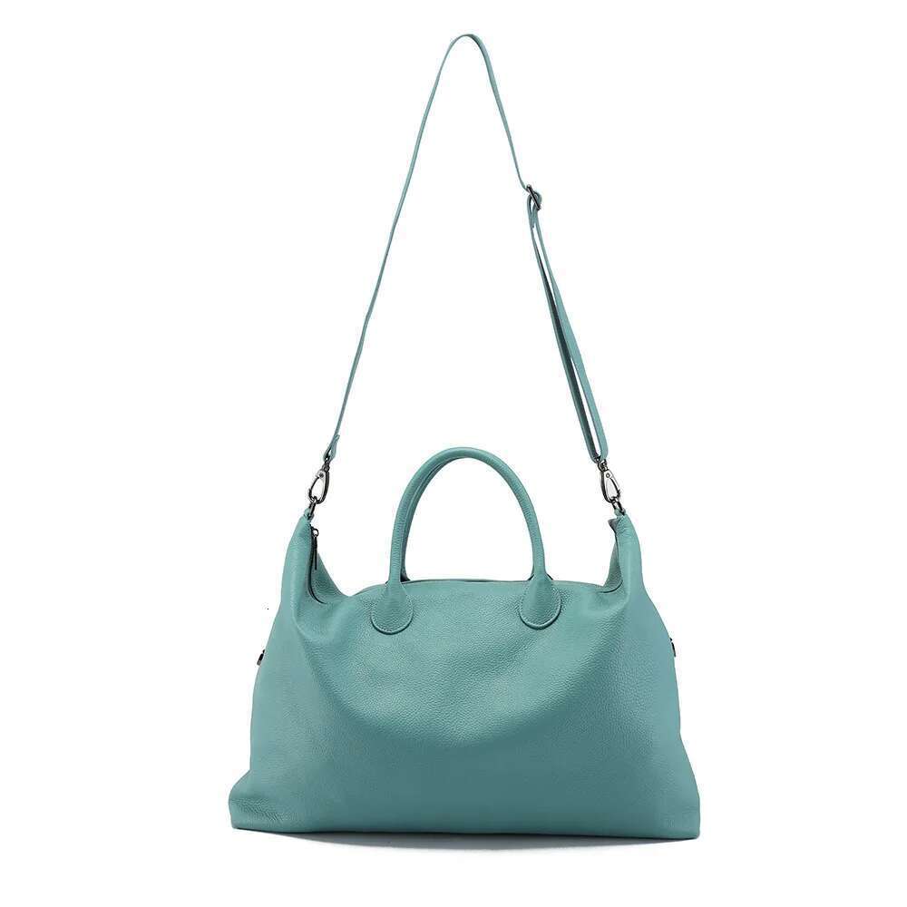 Designer Bag Genuine Leather 50Cm Tote 2025 Classic Capacity European American Boarding Trip Large Bag Head Layer Cowhide Handbag