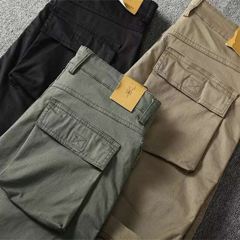 Men Casual Cargo Solid Color 2023 Summer Tactical Multi-pocket Short Pants Loose Male Outdoor Hunting Fishing Shorts