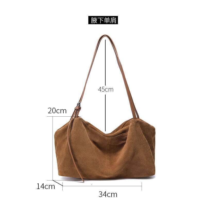 Designer Bag Women's Suede Cow Genuine Leather Shoulder Bags Ladies Soft Cowhide Crossbody Bag Female Design Lazy Commuting Handbag