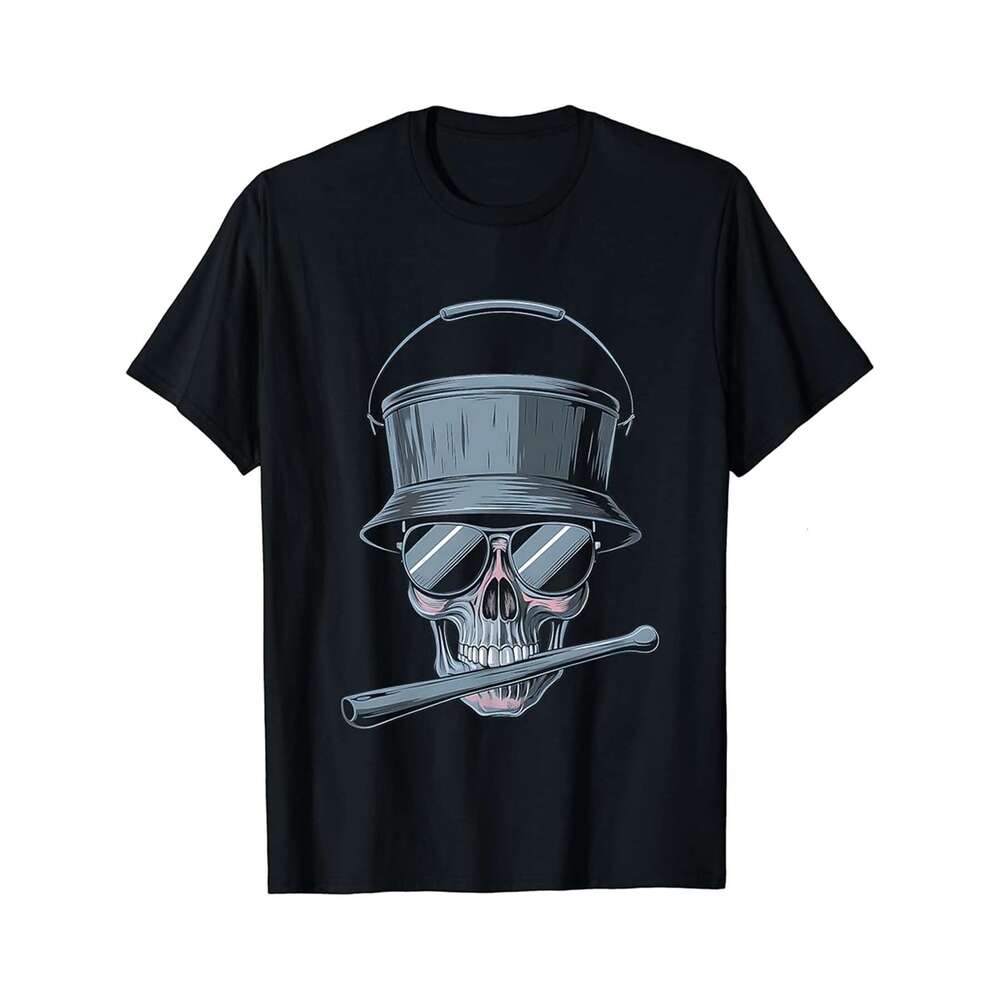Designer T shirt Skull Cyclist Top Hat Sunglasses Smoking Pipe Edgy Biking - 220g T shits