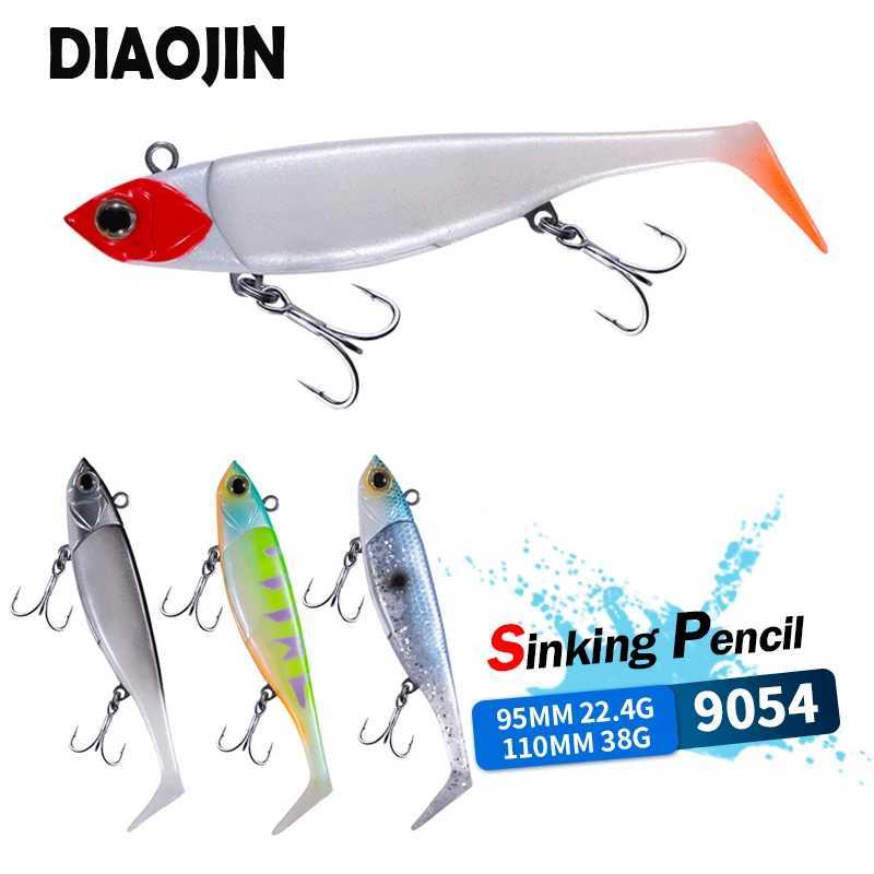 Artificial soft bait with jig head 22g 38g Jigging soft lure rubber pesca fishing bass lures swim bait with T tail Jigging Lure Z250411