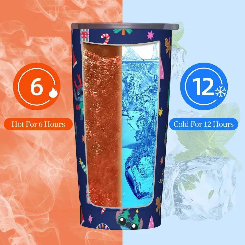 Christmas Stainless Steel Tumbler Cute Stitch Christmas Thermal Cups Heat Preservation Hot Drinks Car Mugs Travel Custom Water Bottle Y251112