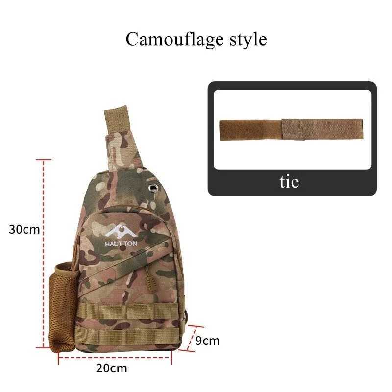 Multifunctional Camouflage Lure Fishing Bag Outdoor Shoulder Sling Crossbody Waist Pack with Rod Holder for Anglers Z250411
