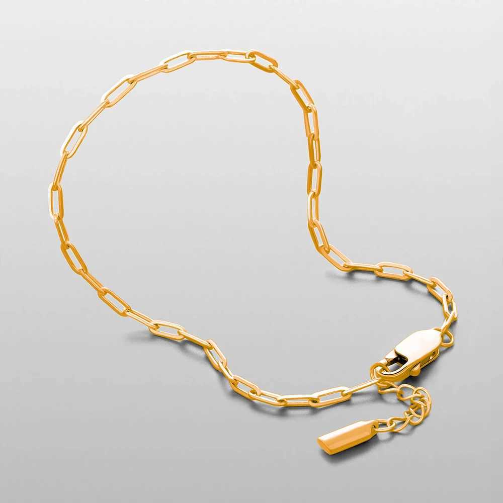 ELANDIS 2MM Stainless Steel Paperclip Chain Gold-plated Mens Bracelet Simple Accessories Christmas Party Gifts Direct MarketingC250411