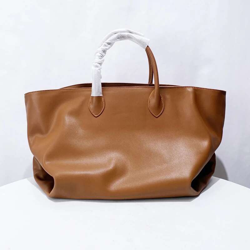 Genuine Leather Large Capacity Big Bags For Women Designer Handbag And Purses 2024 New In Vintage Cowhide Commuting Tote