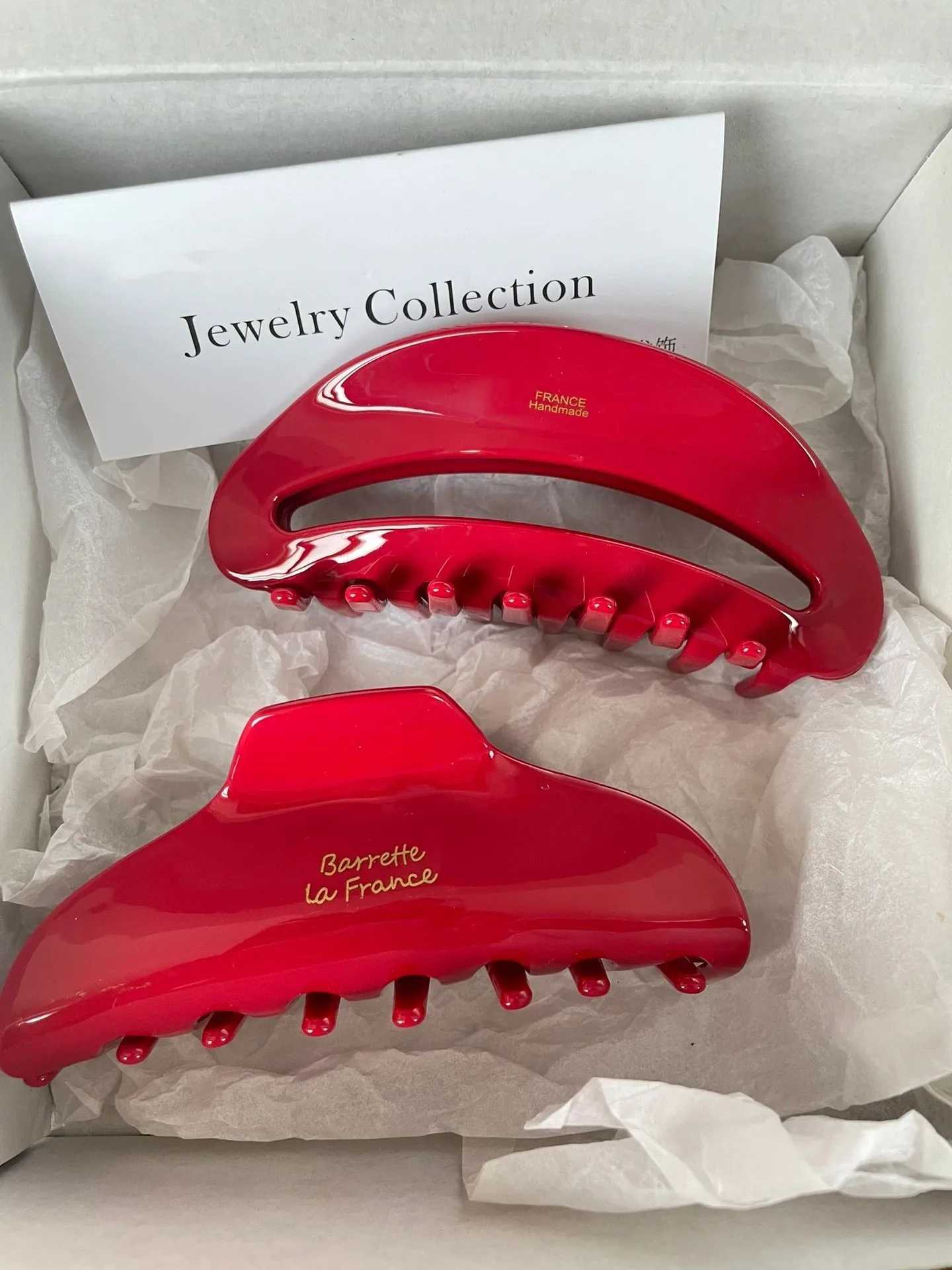 10cm long hair claw crab acetate red hair accessory suitable for girls and women to wear fashionable hairstyles Y2504012