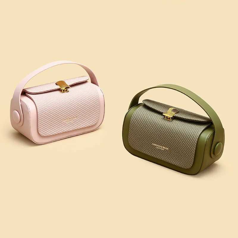 New Simple Fashionable Womens Shoulder Bag Square Box Handbag and Handbag Box-shaped Solid Color Shoulder BagT2511112