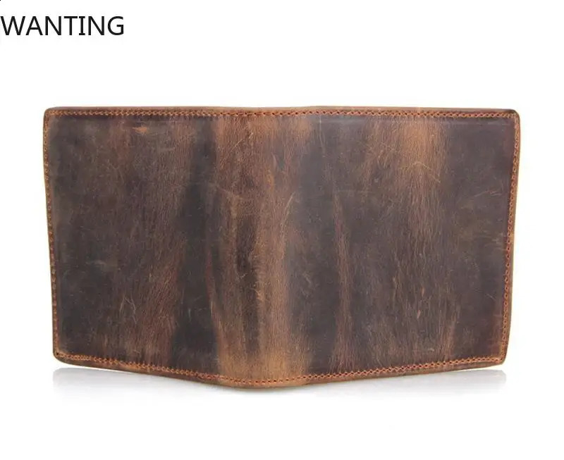 Retro Short Wallet for Coins Cash Po Purse in Pants Pocket Wallet Mens Genuine Leather Mens Short Wallet 250411