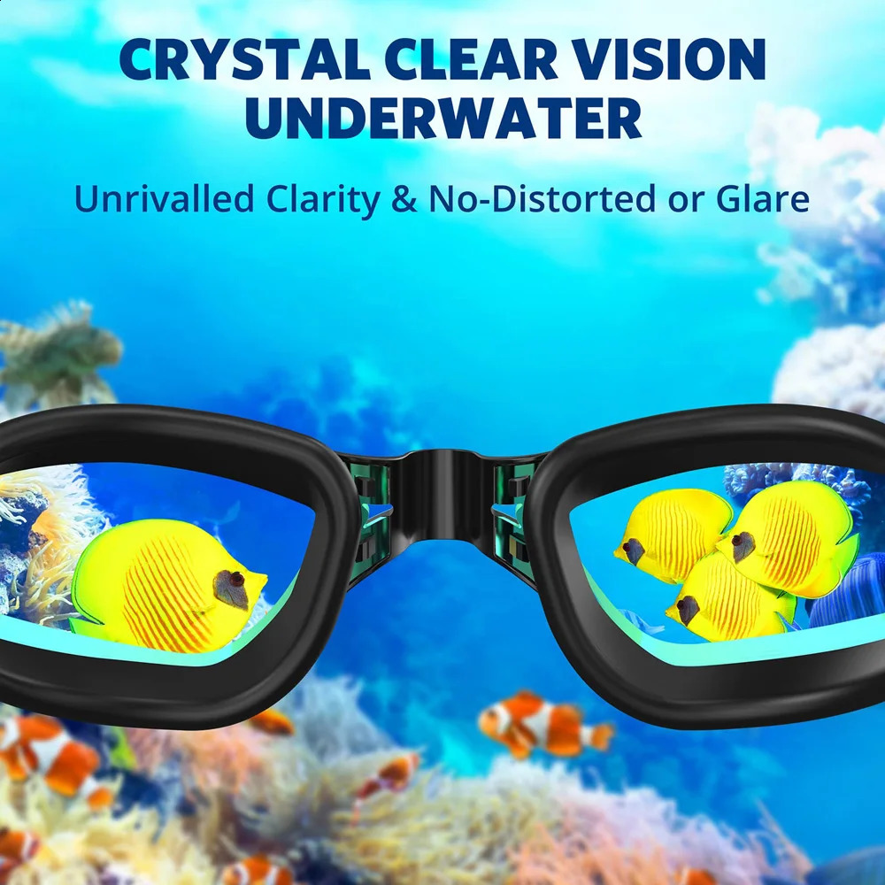 Swimming Goggles and Silicone Swim Cap sets with Nose Clip EarplugsWaterproof No Leaking Anti Fog UV Protection Safety Glasses 250411