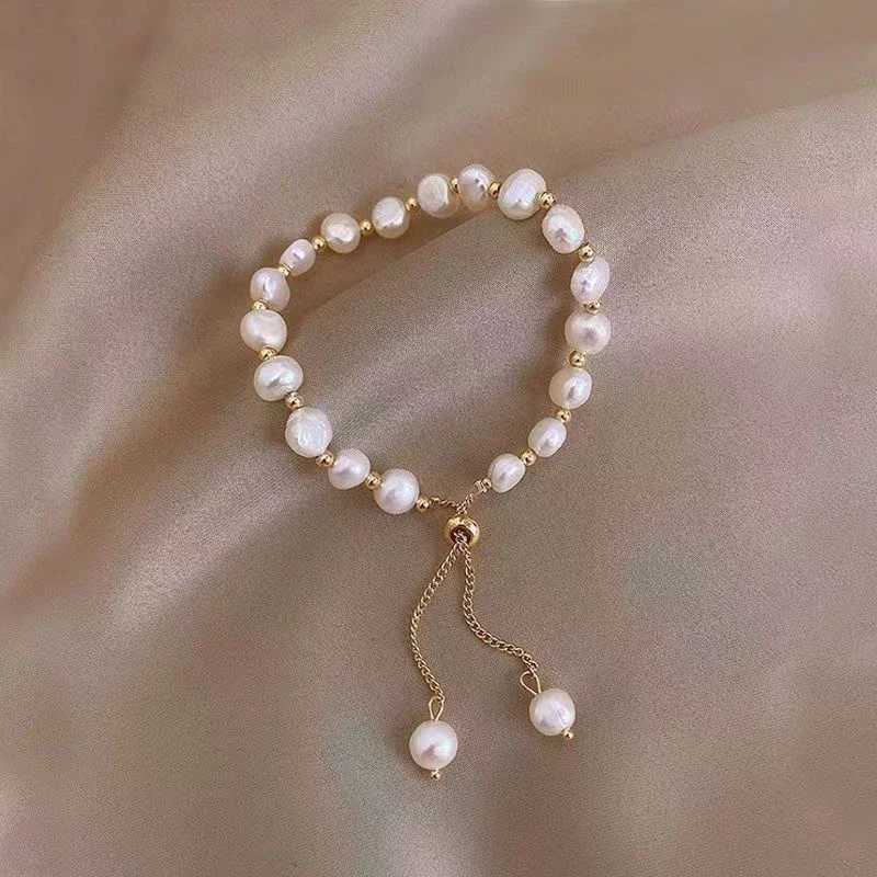 Elegant Baroque Pearl Beaded Bracelet for Woman Luxury Adjustable Bracelet Fashion Girls Sweet Jewelry Birthday Party GiftC250411