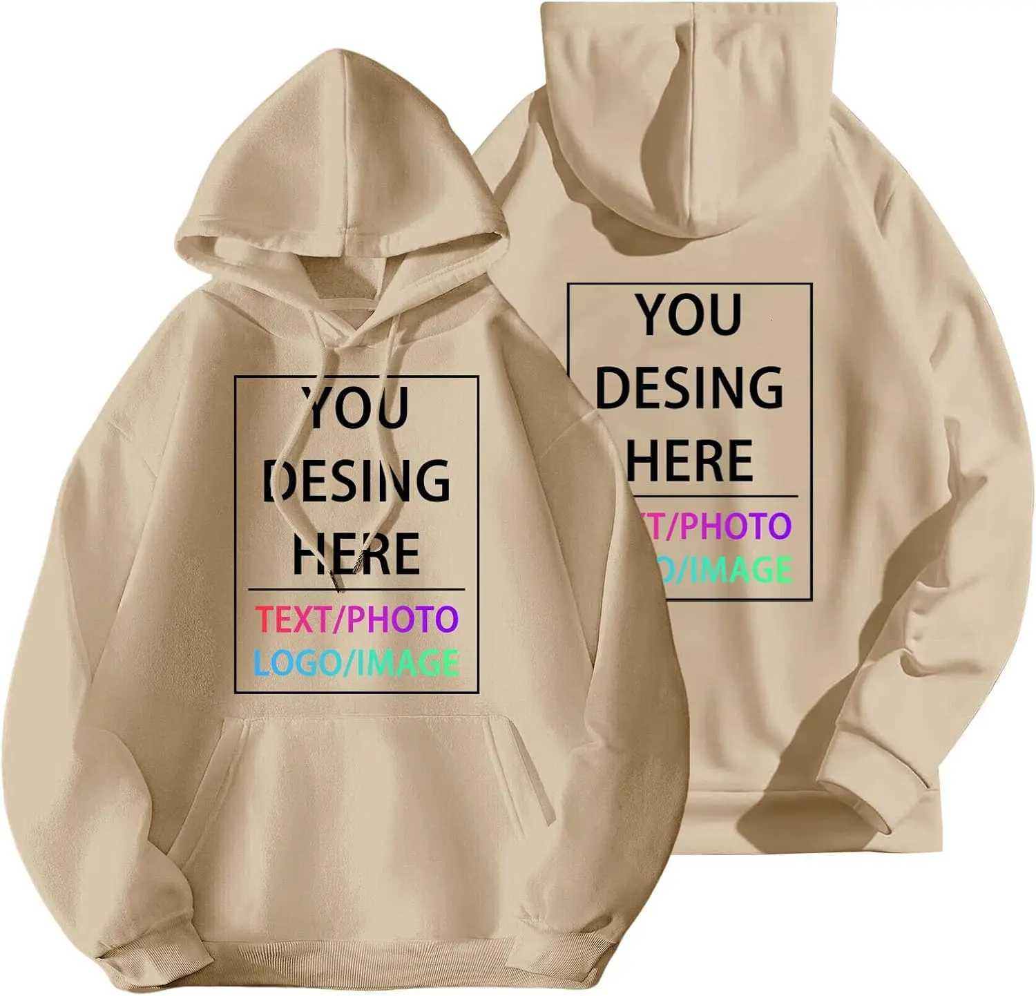 POD customization Custom Hoodie Custom Hoodies for Men and Women Design Your Own Customized Add Your Text Photo Hoodies Adjustable Drawstring TopsT251