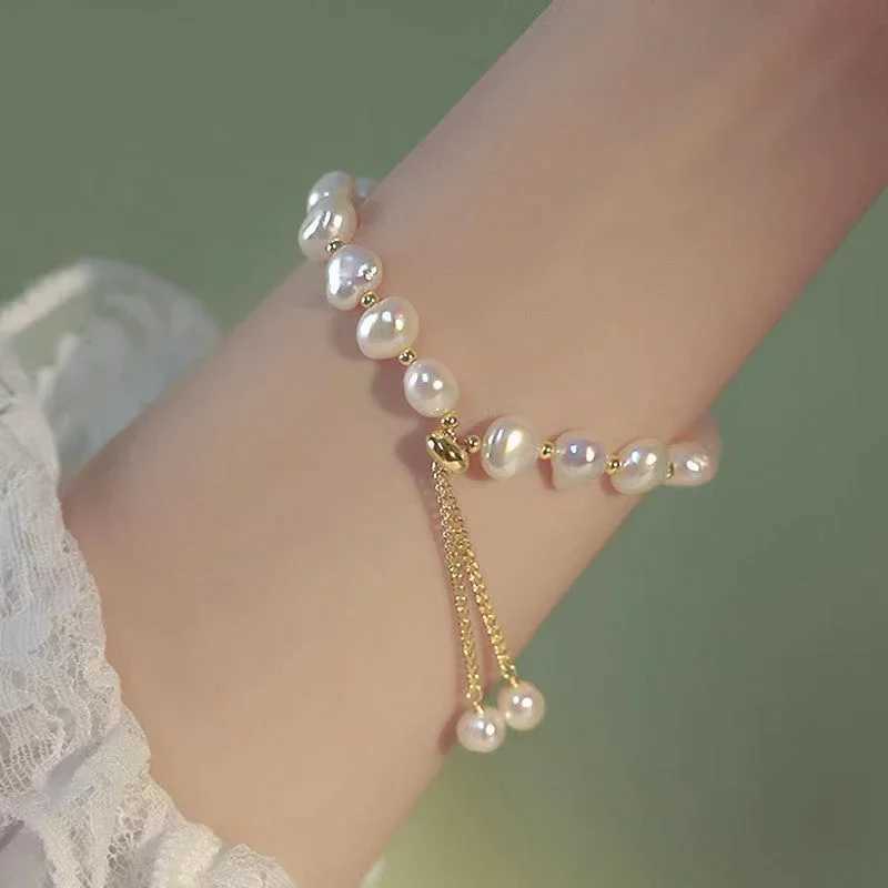 Elegant Baroque Pearl Beaded Bracelet for Woman Luxury Adjustable Bracelet Fashion Girls Sweet Jewelry Birthday Party GiftC250411