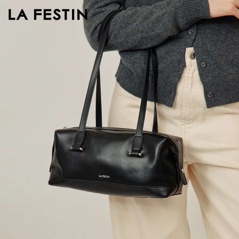 LA FESTIN Original Shoulder Leather Handbags Women Trend Boston Bowg Fashion Designer Crossbody Lady Bag