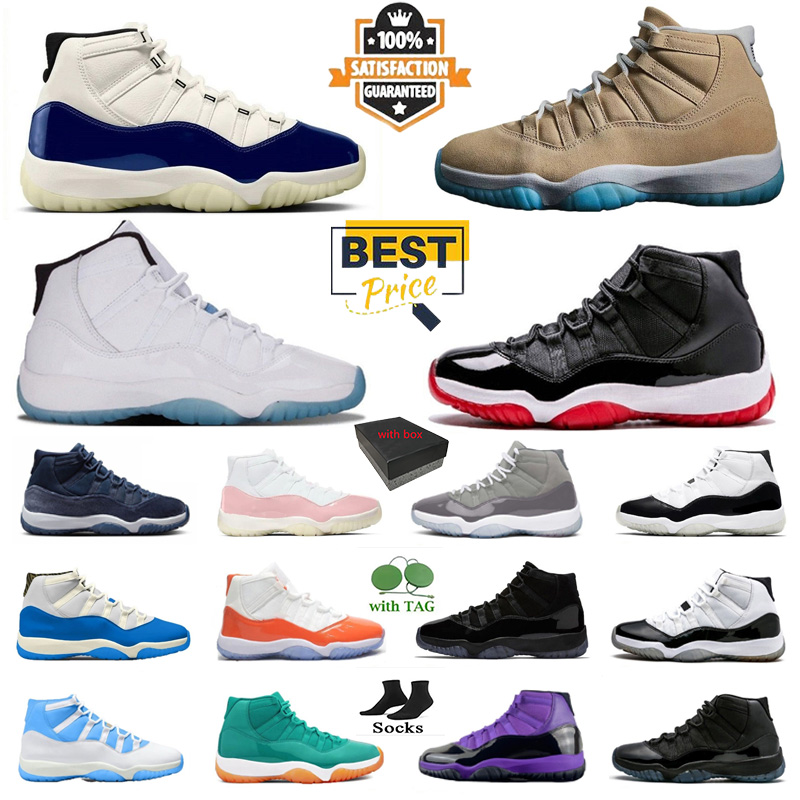with box Design 11s Hight Cut Basketball Shoes Canvas Legend Blue Bred Deep Royal Blue Men Women Classic comfort Daily Outfit high quality Sneakers 36-47