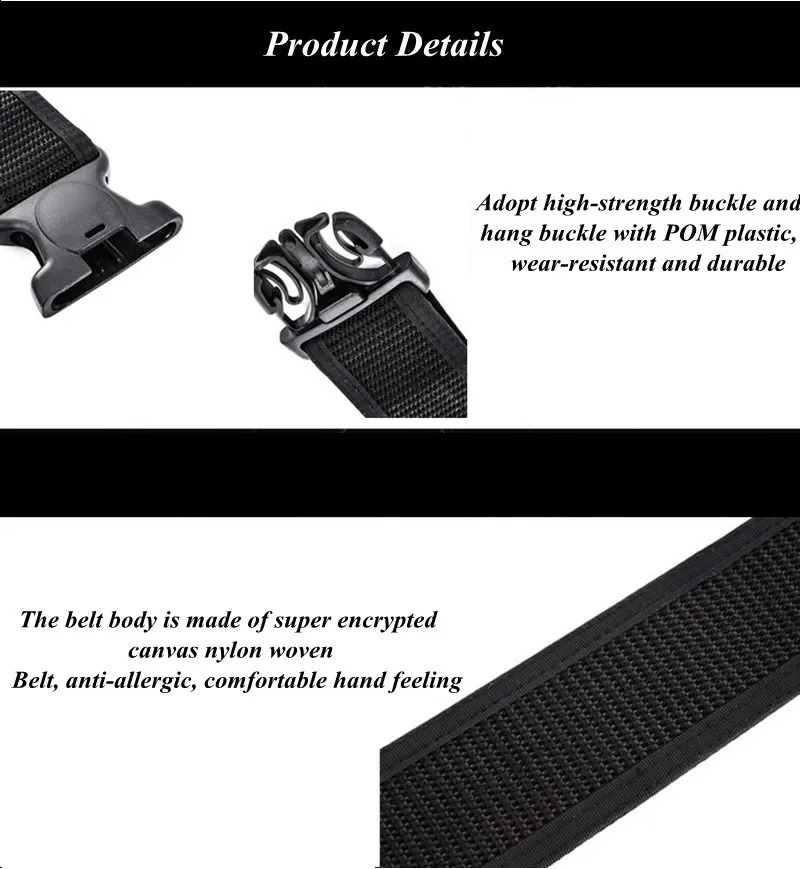 2 in 1 Tactical Belt Quick Release Buckle MOLLE Mens Belts width 5CM 250407