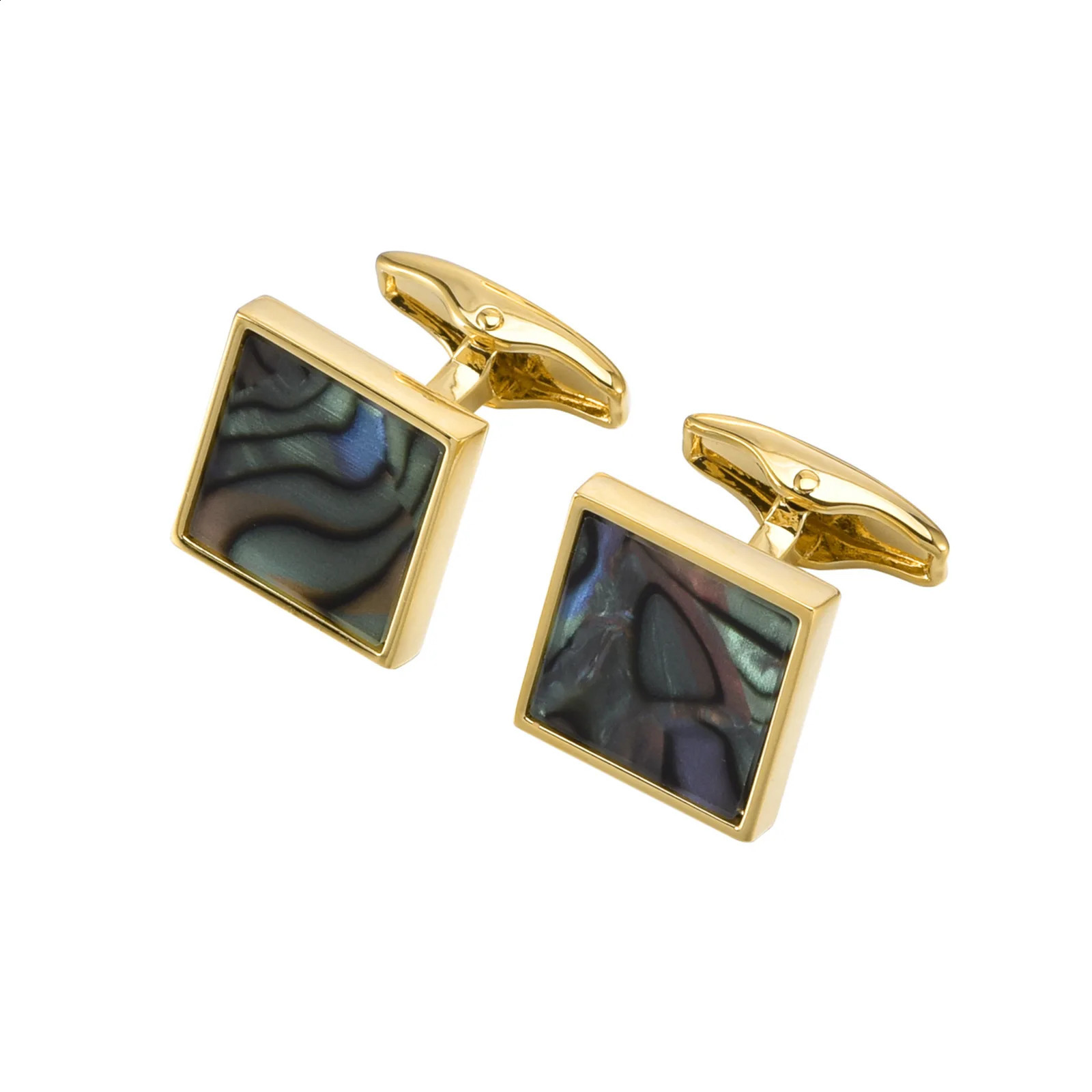 Mens cufflinks business suit cufflinks square French cufflinks tie clip set made of sea shell 250409