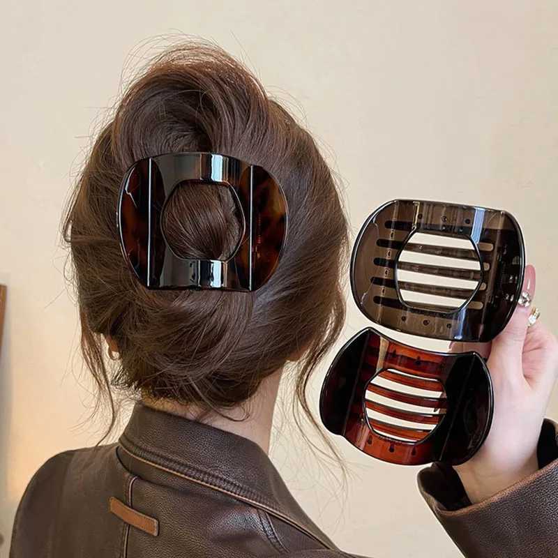 New Fashion Korean PC Womens Hairclip Anti slip Hair Accessories Retro Curved Duck Claw Hairclip Girl Bucket Y2504012