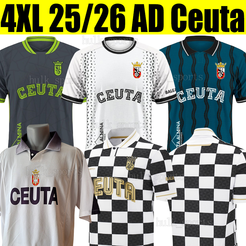 4XL 25/26 AD Ceuta Soccer Jerseys AQUINO DMR ANDY ZALAZAR Special RODRIGO L.K. KONE CRISTIAN RUBEN BELLOTTI Men Retro Uniforms Football Shirts