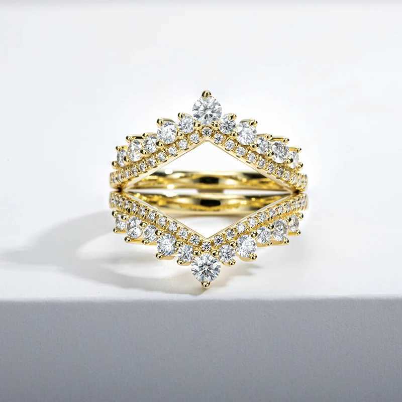 925 sterling silver all silica wedding ring high-quality jewelry yellow ringXJ250412