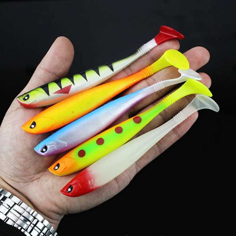 5PC Lot 12cm 10g Soft Fishing Wobbler Lure Bait Kit Spinning Casting Lures Jig Swimbait Artificial Luminous Silicone Tackle Z250411