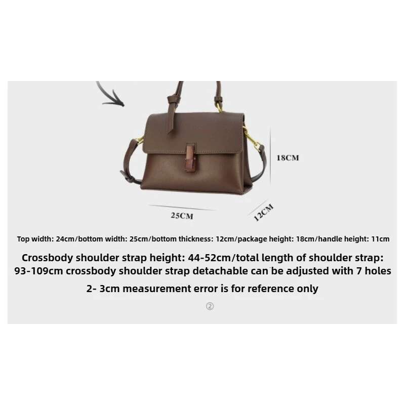 Designer Bag 2025 Spring And Summer New Texture Mahogany Retro Single Shoulder Messenger Handbag Trendy Large Capacity Bag