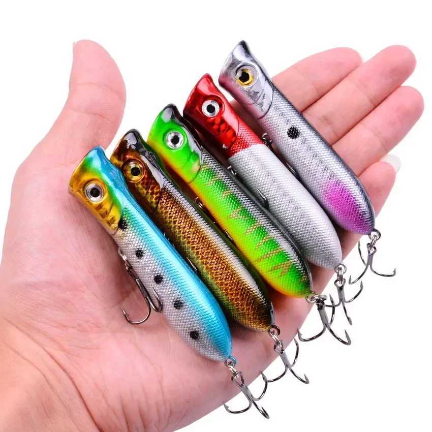 1PCS 8cm 11g 6# Hooks Pesca Artificial Bait Peche Fishing Tackle Top Water for Sea Bass Popper Lure Fishing Wobbler Crankbait Z250411