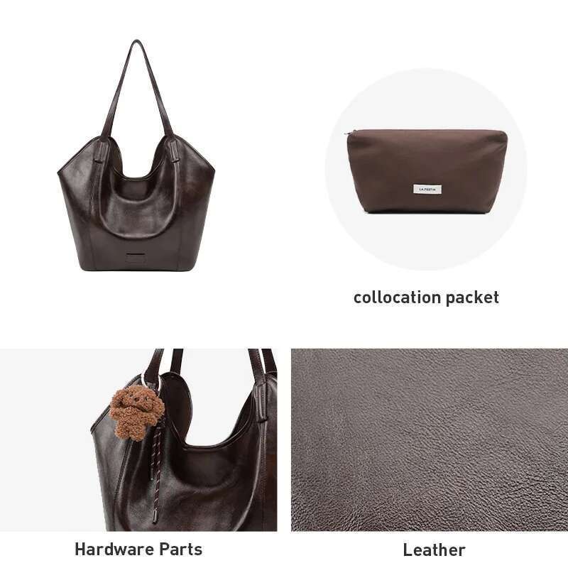 LA FESTIN Original Tote For Women Shoulder Leather Trend Handbags Large Capacity Fashion Designer Lady Bag