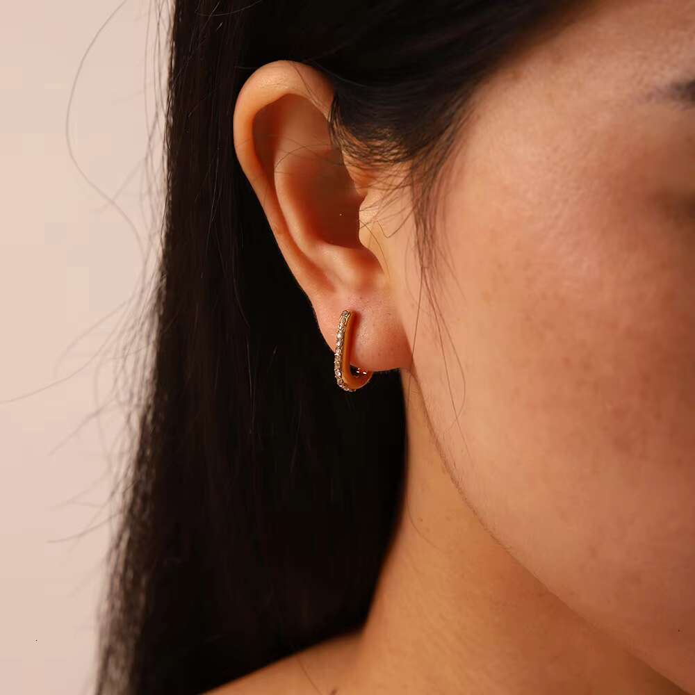 Wholesales Bulk Gold Plated Non Fade Dainty Zircon O-Shaped Stainless Steel Small Hoop Earrings Women Jewelry