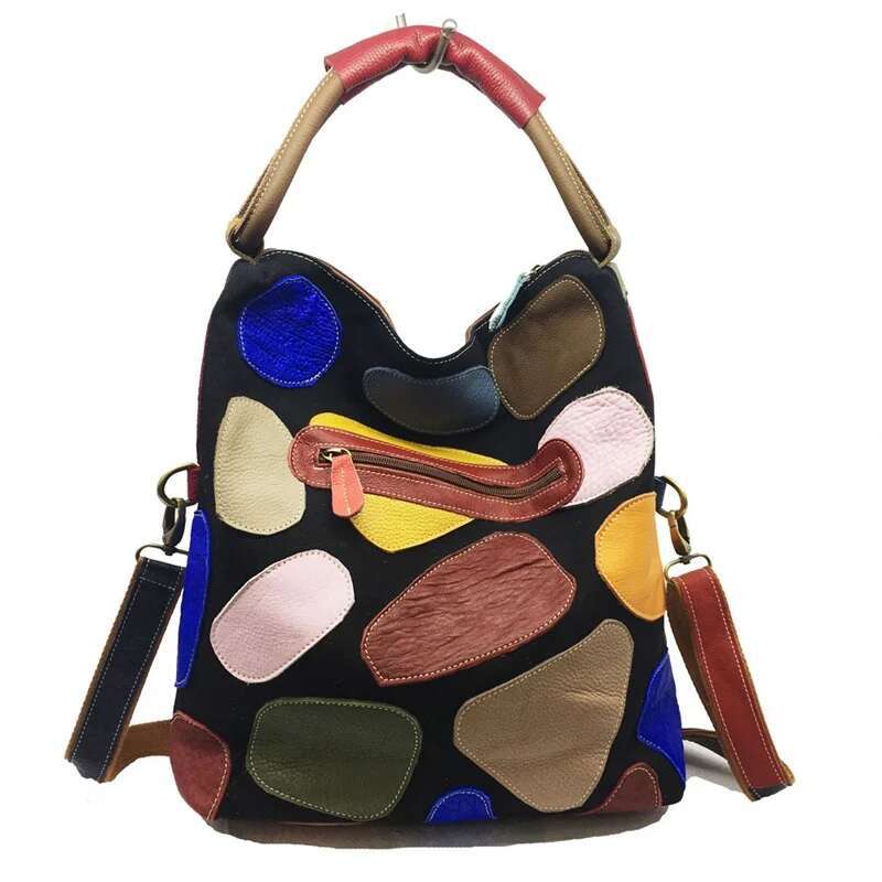 High Quality A4 Vintage Top Grain Genuine Leather Women Handbag Cowhide Shoulder Messenger Bag Female Purse M1072