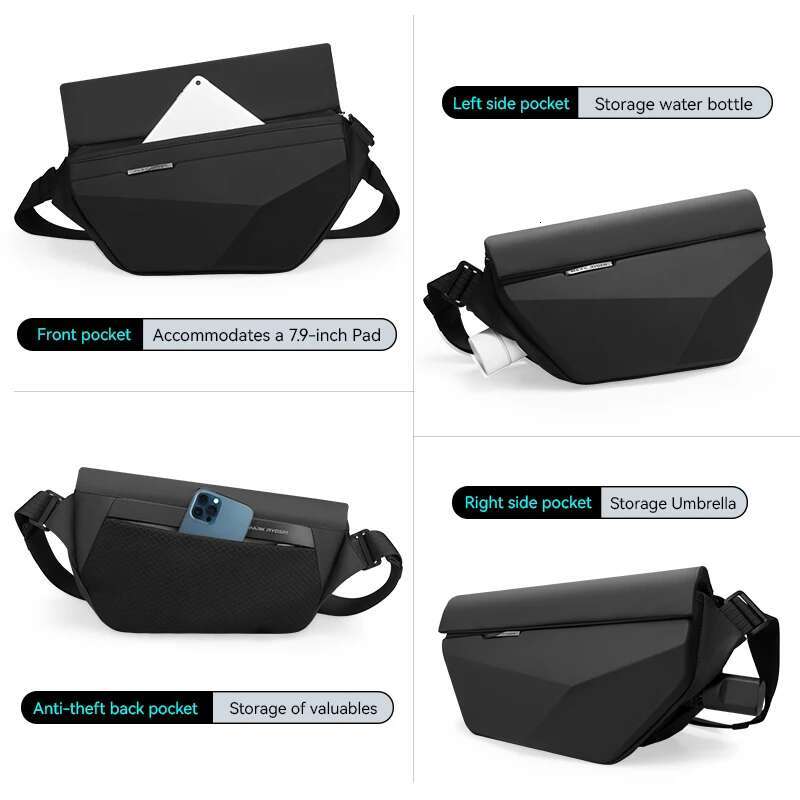 Mark Ryden Hard Shell Men Shoulder Insert Buckle Magnetic Flap Waterproof Crossbody Bag Sg Bag Men