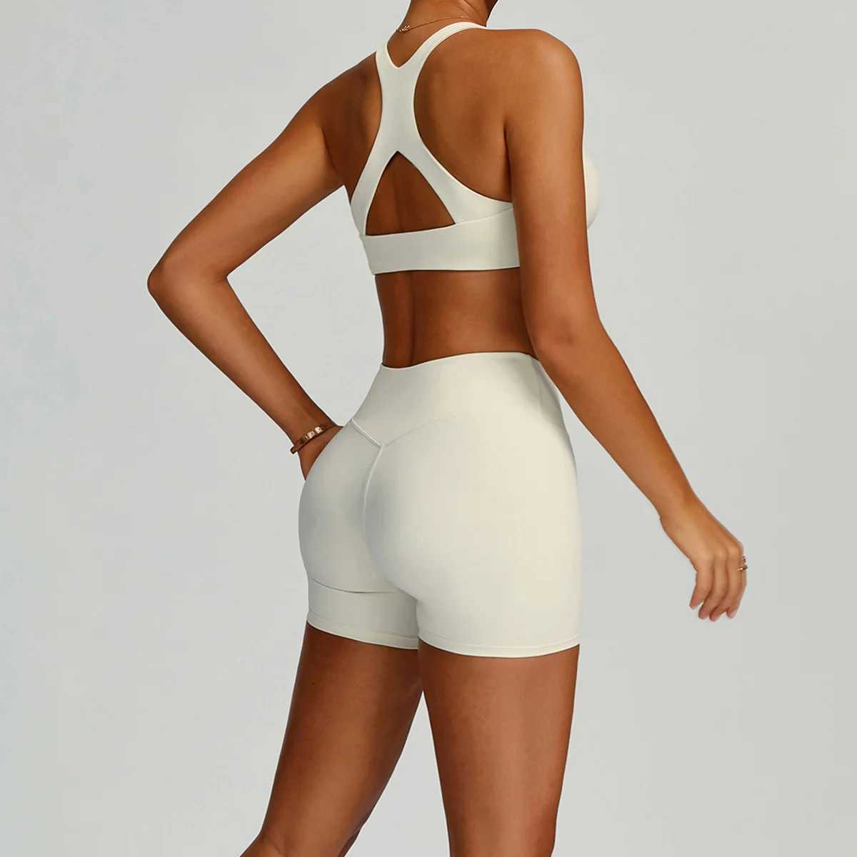 Yoga Set 2 Pieces Workout Outfits Fitness Sportswear Gym Shorts set Tracksuit Sports Bra Leggings Athletic Wear Women Clothes J251112