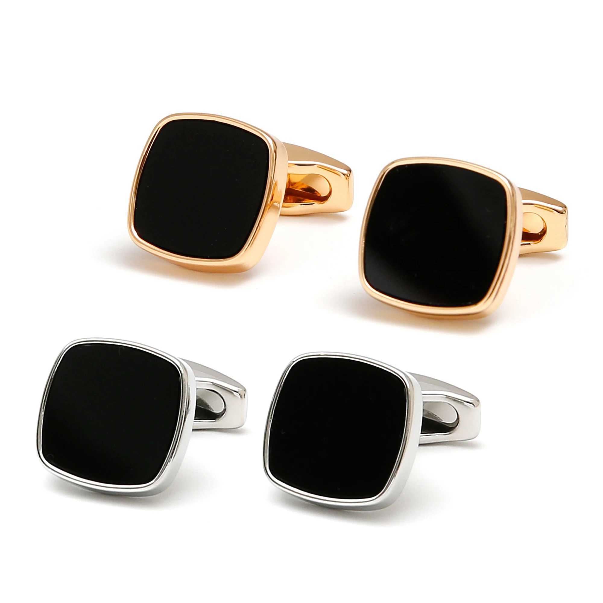Mens cufflinks 2023 TOMYE XK23010 classic casual black gold square button formal dress shirt cufflinks wedding giftT250412