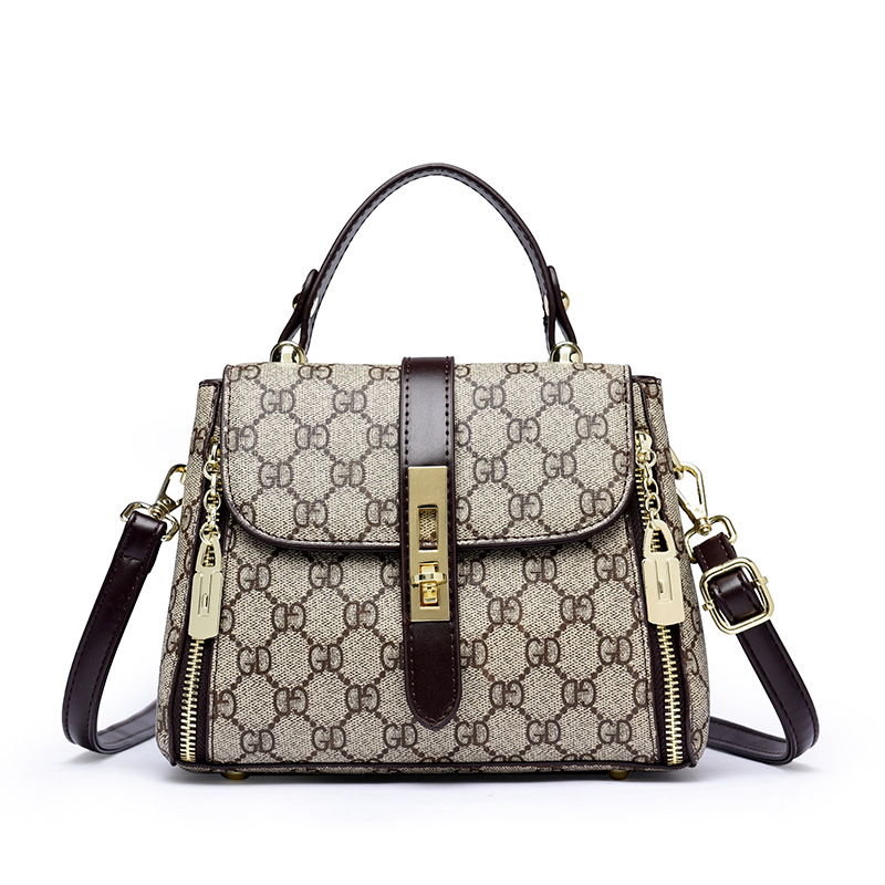 New style retro old flower single shoulder cross body and hand-held bucket bag Light luxury and high-level texture Foreign style and versatile