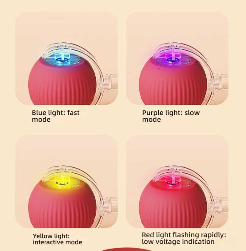 Cat interactive ball toy automatic rolling ball artificial tail rechargeable intelligent pet electric toy dog training simulation mouse Y250412