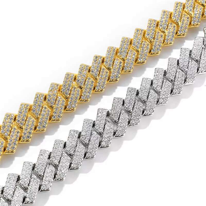 10mm20mm European and American hip-hop full diamond Cuban necklace