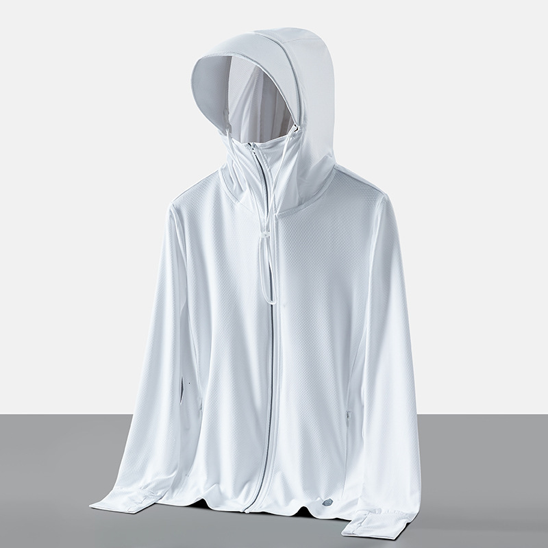Outdoor Skin Clothing Summer Anti Uv Ice Silk Mens and Womens Quick Drying Jacket Long Sleeved Thin Breathable Sports Sun Protection Clothing