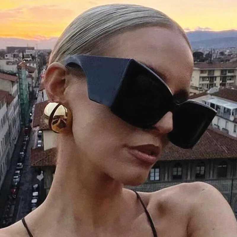 Big Frame Cat Eye Butterfly Sunglasses Women Vintage Trendy Sun Glasses Punk Oversized Luxury Brand Designer Sexy Wide Leg Shade Z250411